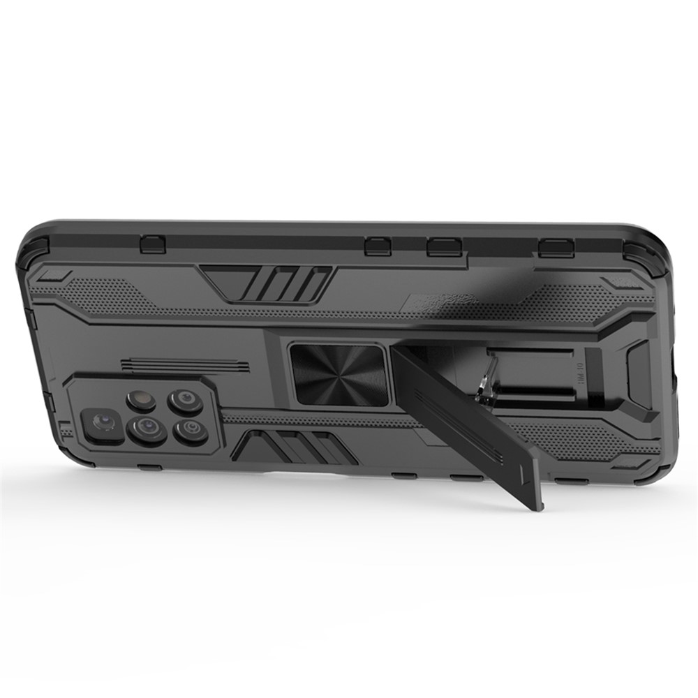 Hybrid Shockproof Heavy Duty Combo Hard PC Soft TPU Protective Case with Kickstand for Xiaomi Redmi 10 - Black-3