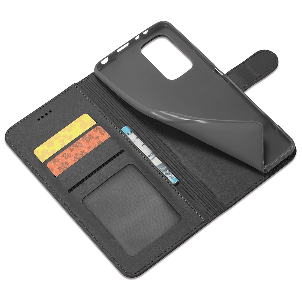 LC.IMEEKE PU Leather Wallet Case Hands-Free Stand Magnetic Closure Flip Cover for Xiaomi Redmi Note 11 Pro / Note 11 Pro+ - Black-7