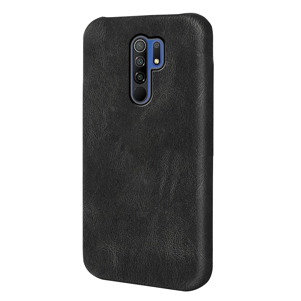 Light Slim PU Leather Coated TPU Mobile Phone Case for Xiaomi Redmi 9/Redmi 9 Prime/Poco M2 - Black-2
