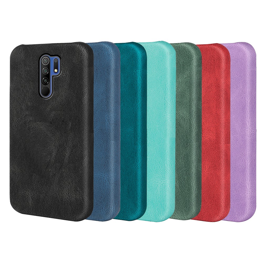 Light Slim PU Leather Coated TPU Mobile Phone Case for Xiaomi Redmi 9/Redmi 9 Prime/Poco M2 - Black-5