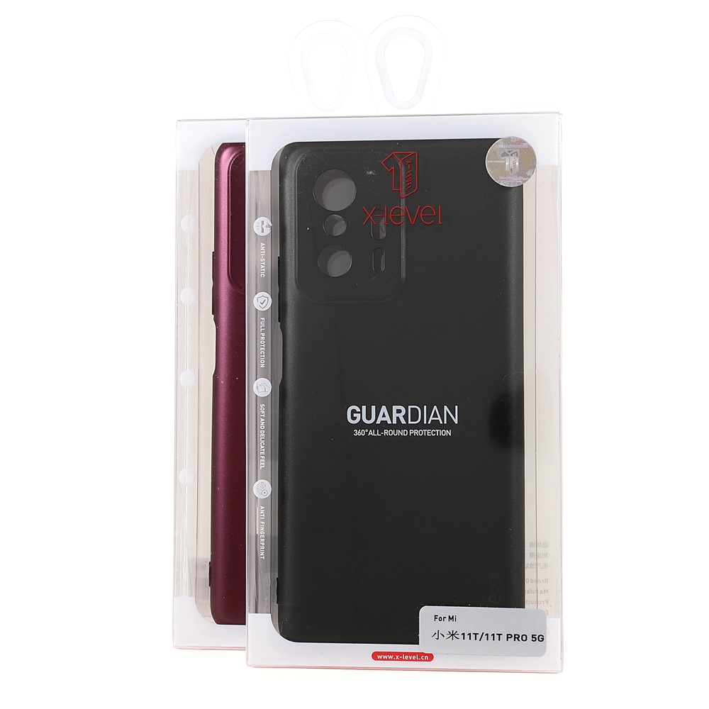 X-LEVEL Guardian Series Anti-fingerprint Matte Surface Phone Cover Flexible TPU Slim Phone Back Case for Xiaomi 11T/Xiaomi 11T Pro - Black-9