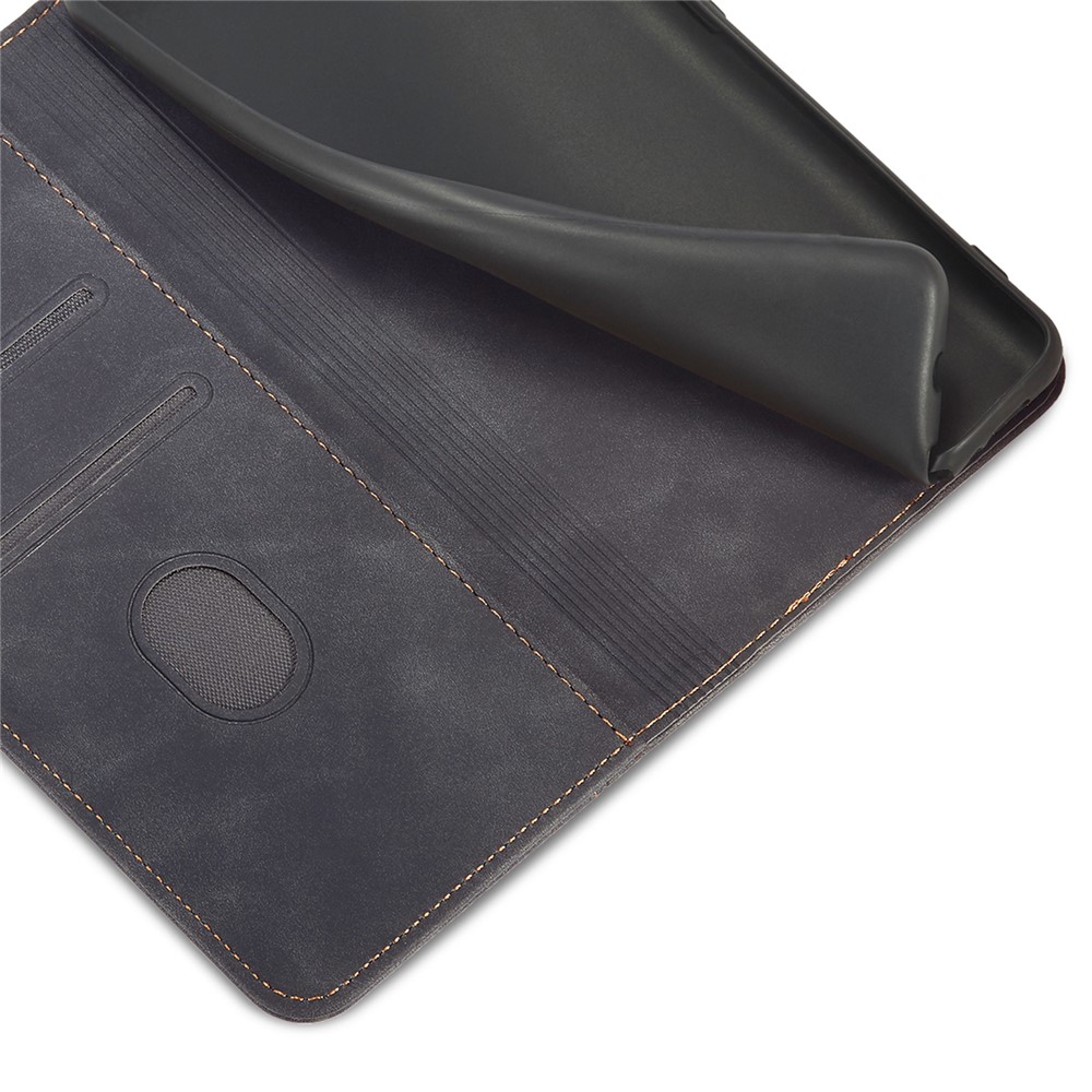 Folio Flip Double Edge-fold Sewing Design Anti-scratch Automatic Closing Leather Phone Case for Xiaomi Redmi Note 11 5G/Poco M4 Pro 5G - Black-6