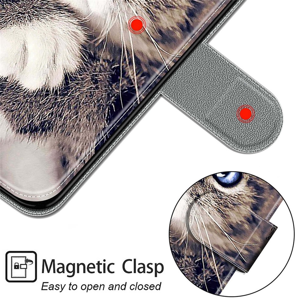 PU Leather Pattern Printing Card Slots Stand Flip Case with Wrist Strap for Xiaomi Redmi Note 11 5G / Poco M4 Pro 5G - Cat-7