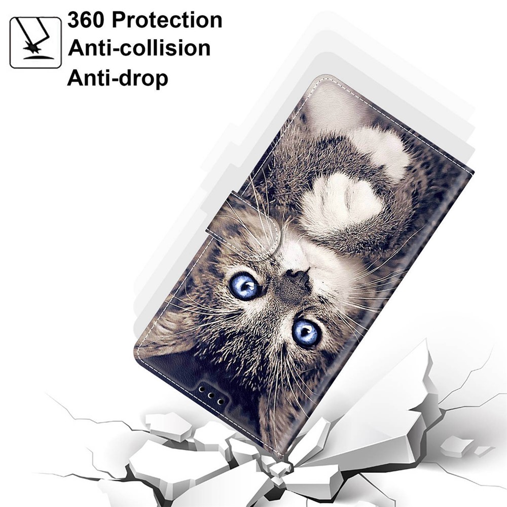 PU Leather Pattern Printing Card Slots Stand Flip Case with Wrist Strap for Xiaomi Redmi Note 11 5G / Poco M4 Pro 5G - Cat-8