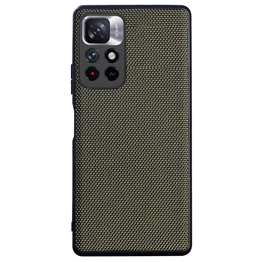 Scratch-resistant Nylon Coated TPU Back Cover Phone Case for Xiaomi Redmi Note 11 5G/Note 11T 5G/Poco M4 Pro 5G - Green-1