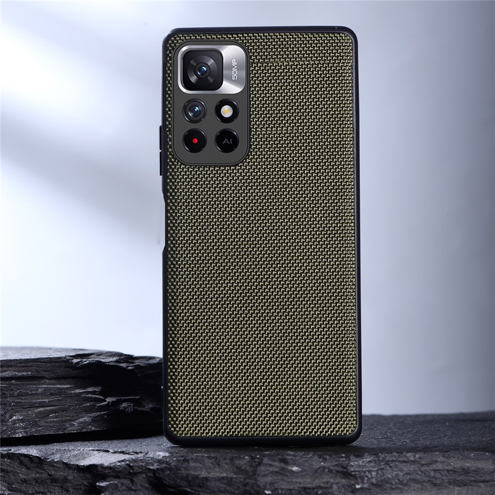 Scratch-resistant Nylon Coated TPU Back Cover Phone Case for Xiaomi Redmi Note 11 5G/Note 11T 5G/Poco M4 Pro 5G - Green-2