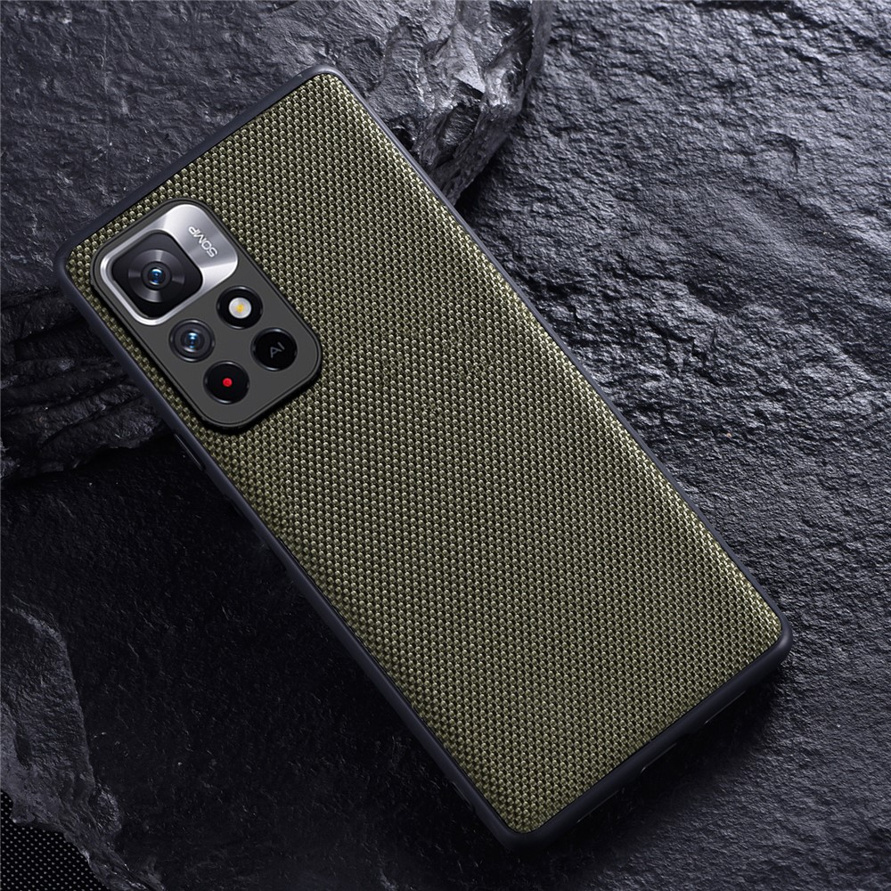 Scratch-resistant Nylon Coated TPU Back Cover Phone Case for Xiaomi Redmi Note 11 5G/Note 11T 5G/Poco M4 Pro 5G - Green-3