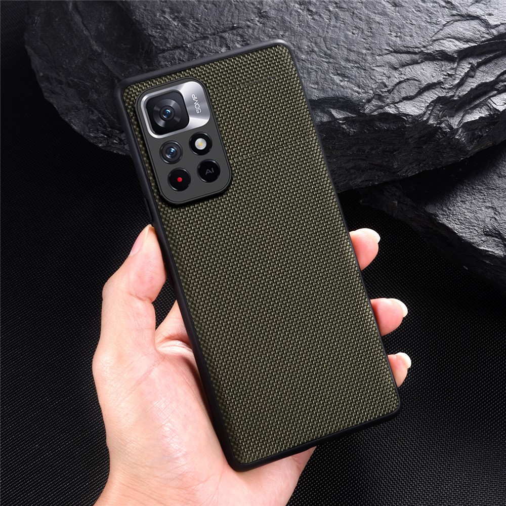 Scratch-resistant Nylon Coated TPU Back Cover Phone Case for Xiaomi Redmi Note 11 5G/Note 11T 5G/Poco M4 Pro 5G - Green-4