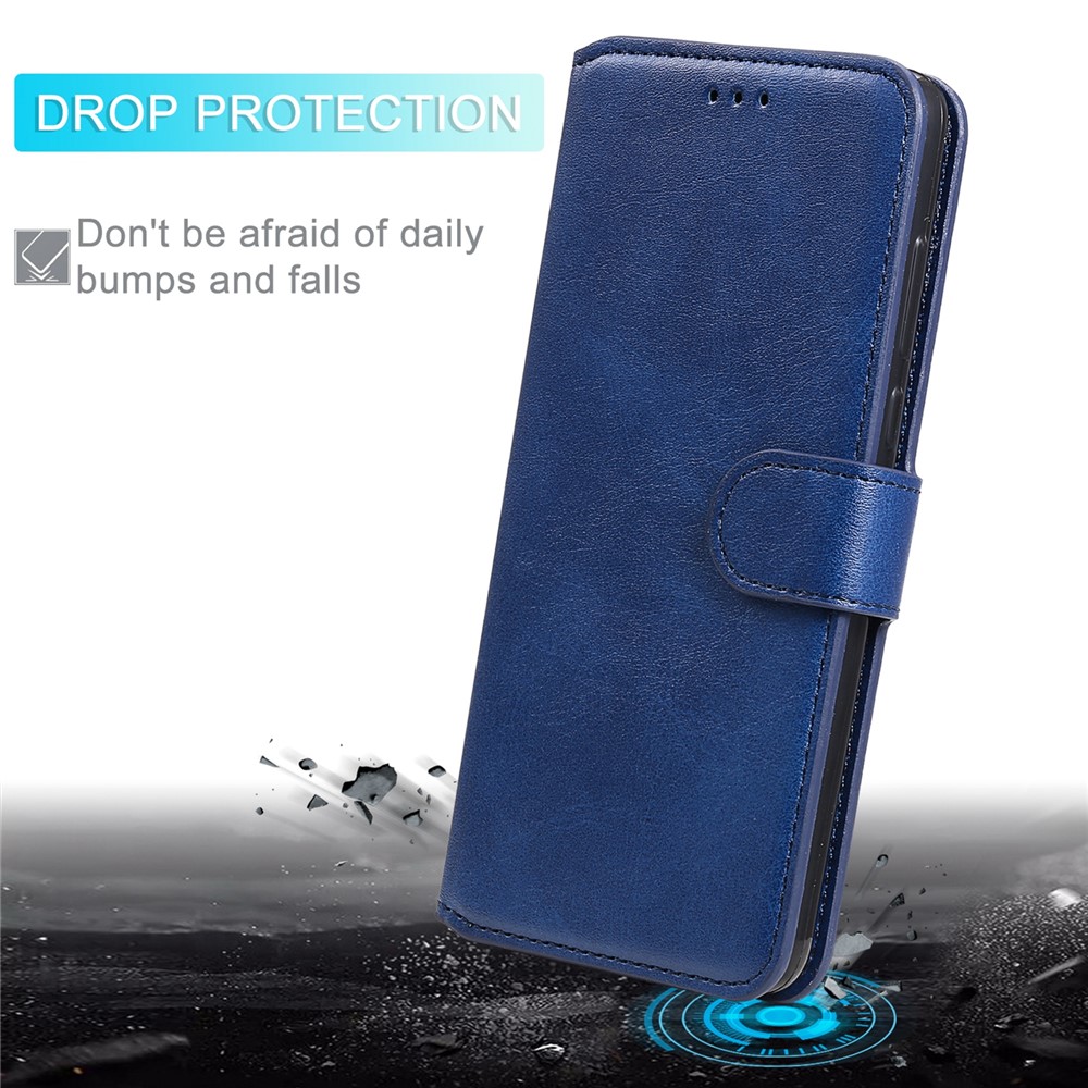 Textured Leather + TPU Stand Wallet Case Protective Phone Cover for Xiaomi Redmi Note 11 Pro/Note 11 Pro+ 5G - Blue-11