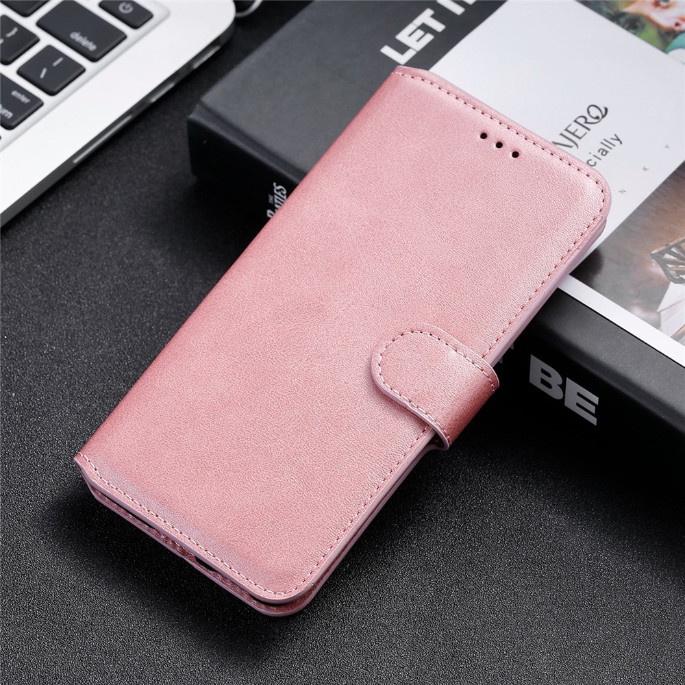 Textured Leather + TPU Stand Wallet Case Protective Phone Cover for Xiaomi Redmi Note 11 Pro/Note 11 Pro+ 5G - Rose Gold-11