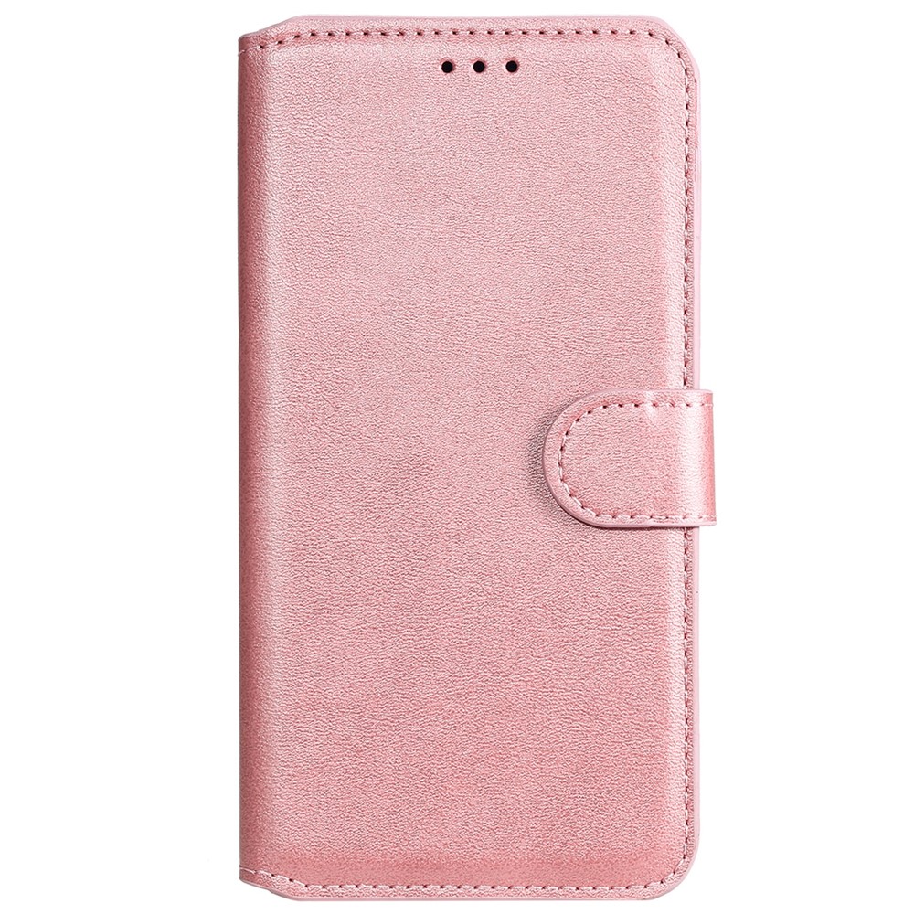 Textured Leather + TPU Stand Wallet Case Protective Phone Cover for Xiaomi Redmi Note 11 Pro/Note 11 Pro+ 5G - Rose Gold-2