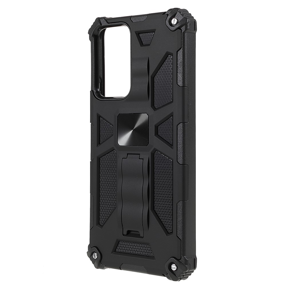 Scratch-resistant Kickstand Flexible TPU + Hard PC Shockproof Back Cover with Built-in Magnetic Metal Sheet for Xiaomi Redmi Note 11 Pro+ / Redmi Note 11 Pro - Black-3