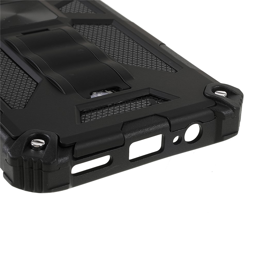 Finger-proof Mobile Phone Bag Cover Scratch-resistant Kickstand Inner TPU + Hard PC Shockproof Back Case for Xiaomi Redmi Note 11 5G / Poco M4 Pro 5G - Black-5