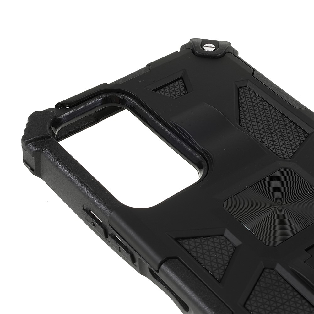 Finger-proof Mobile Phone Bag Cover Scratch-resistant Kickstand Inner TPU + Hard PC Shockproof Back Case for Xiaomi Redmi Note 11 5G / Poco M4 Pro 5G - Black-6