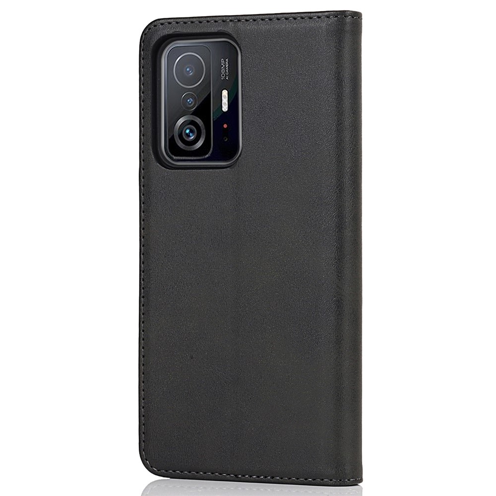 TPU+PU Leather Protective Cover Auto-absorbed Wallet Stand Design Phone Case for Xiaomi 11T/11T Pro - Black-3