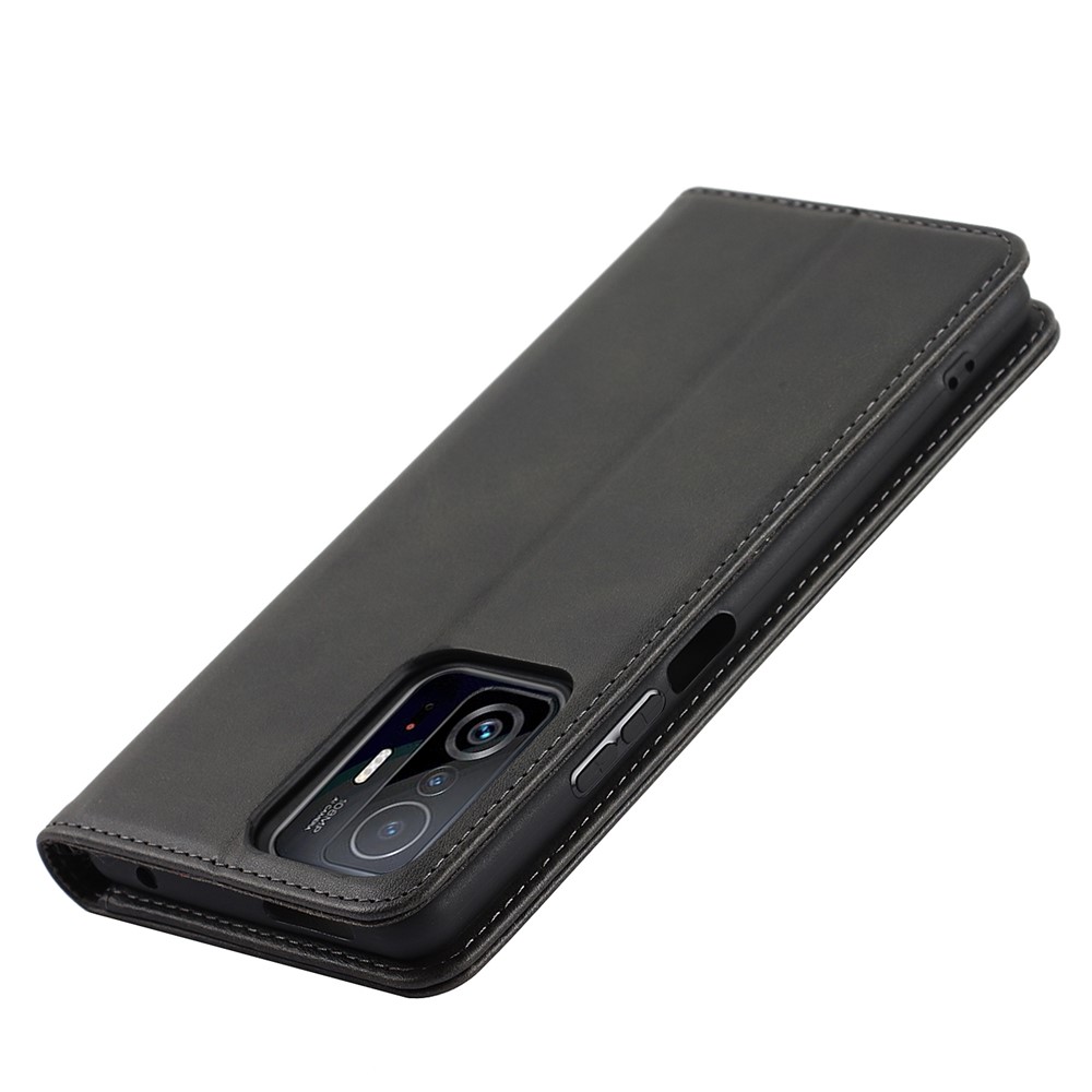 TPU+PU Leather Protective Cover Auto-absorbed Wallet Stand Design Phone Case for Xiaomi 11T/11T Pro - Black-7
