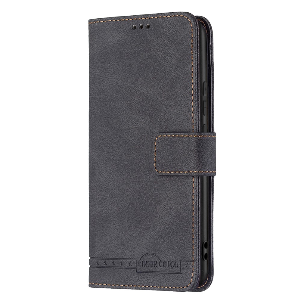 BINFEN COLOR BF09 RFID Blocking Phone Case Flip Design Leather Stand Wallet Phone Cover Protector for Xiaomi Redmi Note 11 Pro/11 Pro+ - Black-2