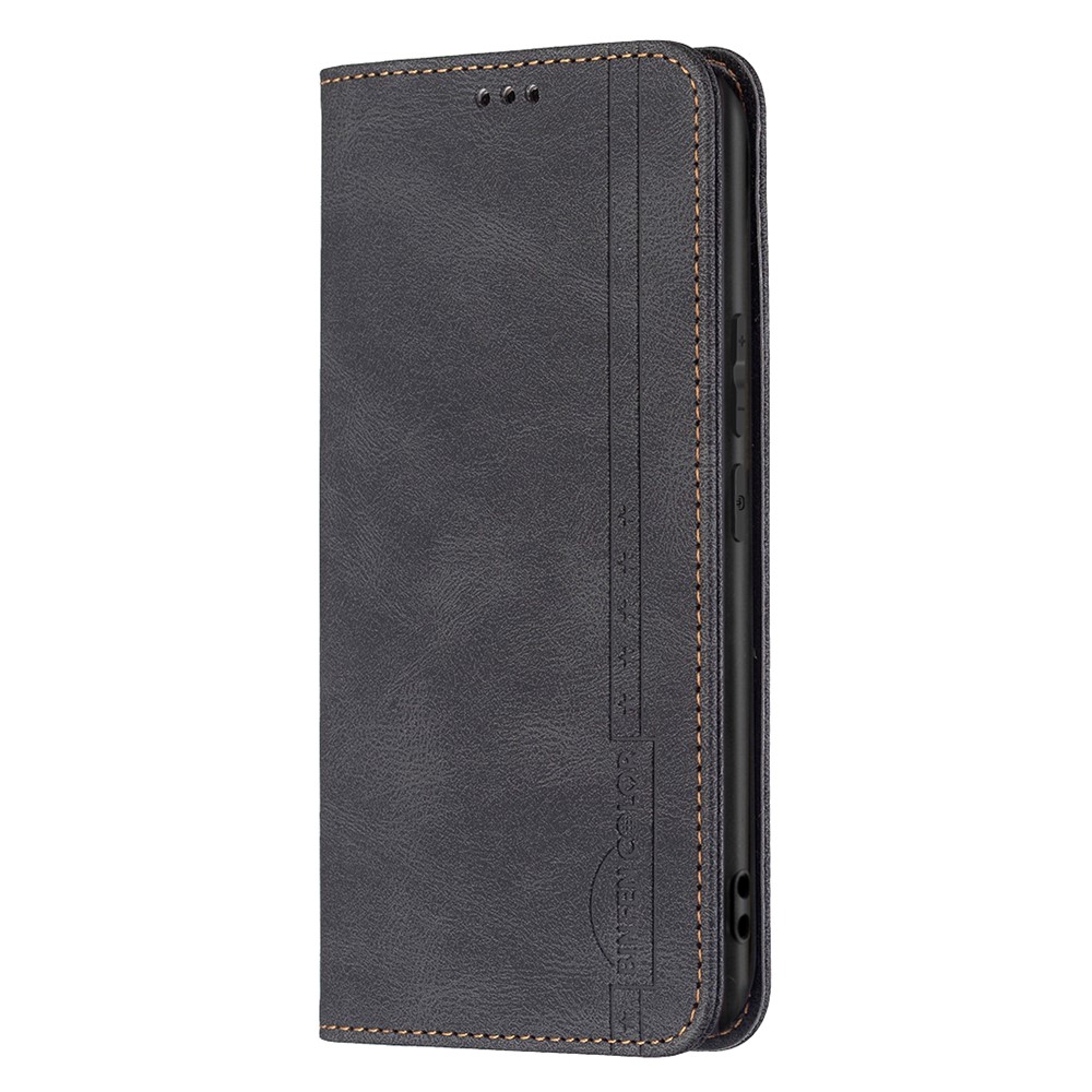 BINFEN COLOR BF08 Phone Case RFID Blocking Flip Leather Stand Wallet Phone Cover Protector for Xiaomi Redmi Note 11 Pro/11 Pro+ - Black-2