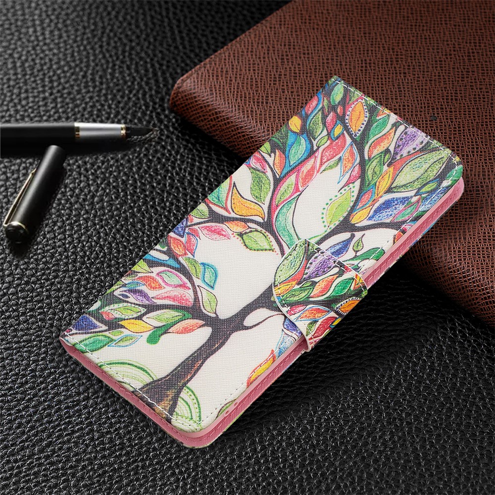 Pattern Printing Magnetic Clasp PU Leather Folio Flip Stand Wallet Cover Phone Case Shell for Xiaomi Redmi Note 11 5G/Note 11T 5G/Poco M4 Pro 5G - Life Tree-6