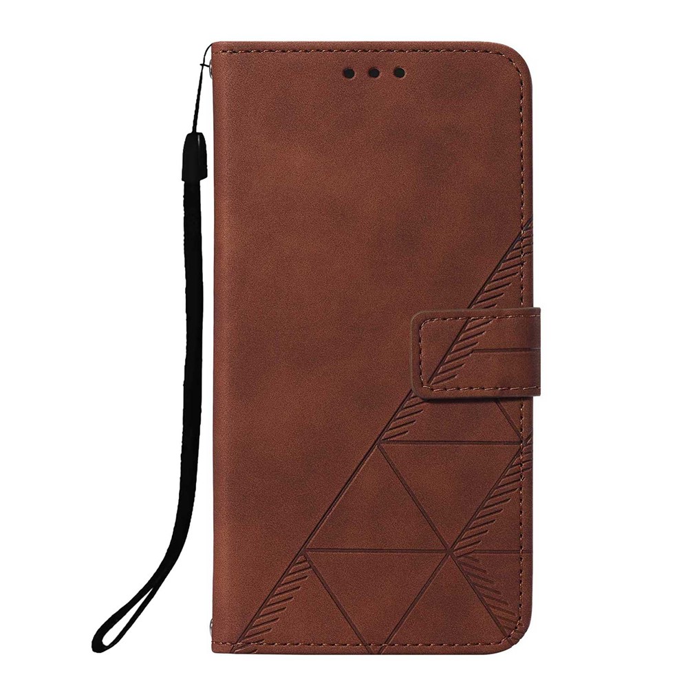 PB2 Series Stylish Imprinting Lines PU Leather Flip Wallet Case Stand Phone Covering Shell for Xiaomi Redmi 9AT / Redmi 9i / Redmi 9A - Brown-2