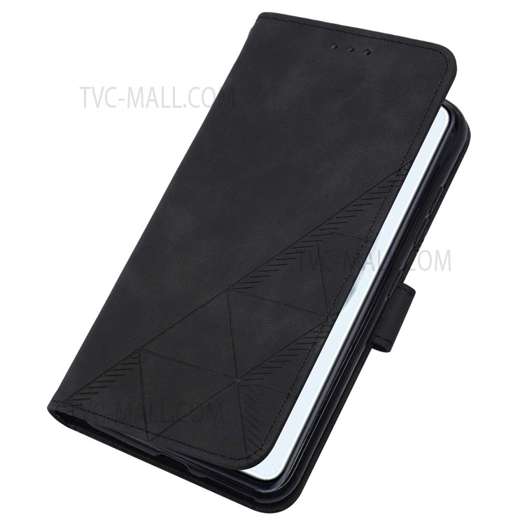PB2-1 Series Business PU Leather Phone Case Imprinted Scratch-resistant Wallet Phone Cover with Shoulder Long Strap for Xiaomi Redmi K40/K40 Pro/Poco F3/Mi 11i/Mi 11X Pro - Black-10