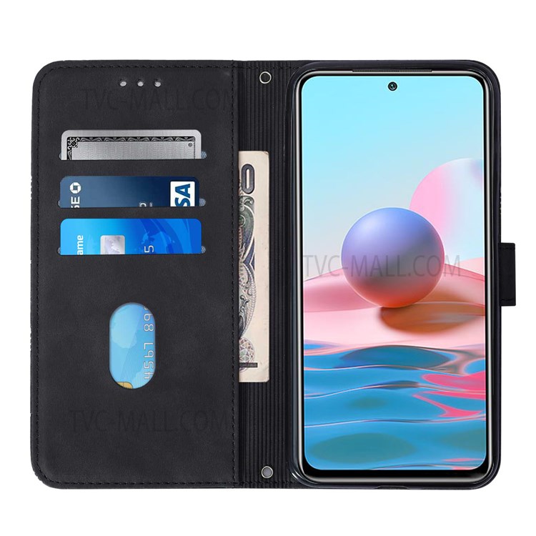 PB2-1 Series Business PU Leather Phone Case Imprinted Scratch-resistant Wallet Phone Cover with Shoulder Long Strap for Xiaomi Redmi K40/K40 Pro/Poco F3/Mi 11i/Mi 11X Pro - Black-4
