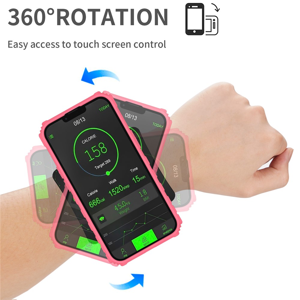 Adjustable Wristband Design Well-protected Anti-fall Hard PC + Soft TPU Phone Case with Kickstand for Xiaomi Redmi Note 11 Pro/Redmi Note 11 Pro+ - Pink-7