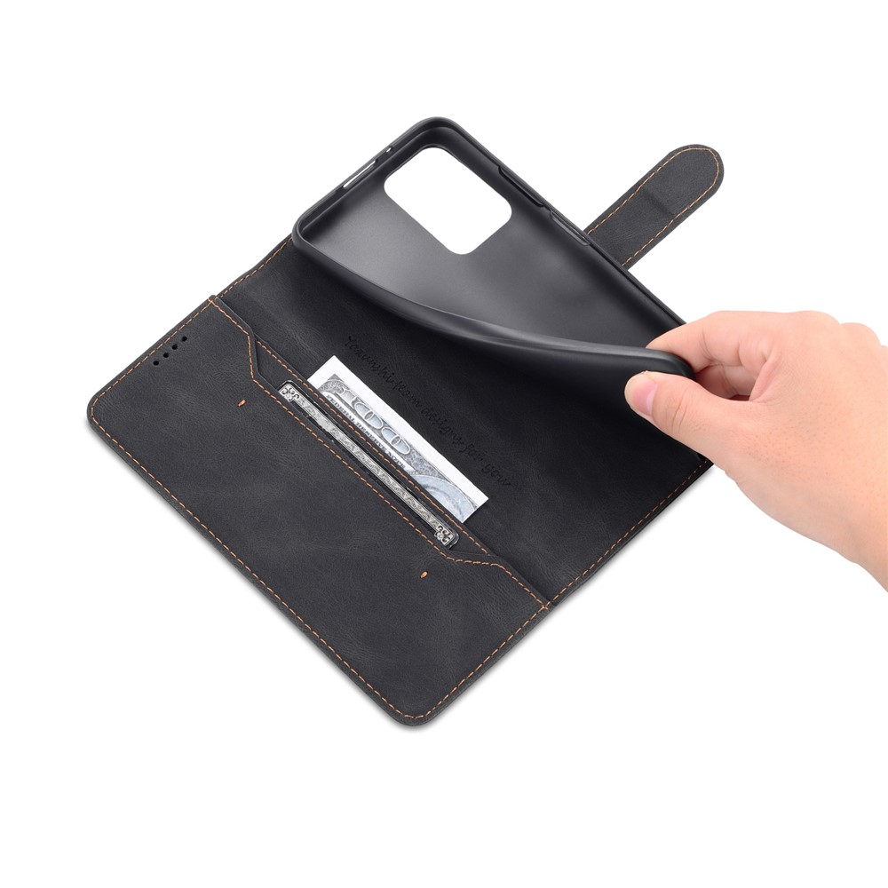 AZNS Magnetic Closure PU Leather Flip Wallet Case Stand Shockproof TPU Inner Shell Phone Cover for Xiaomi Poco M4 Pro 5G / Redmi Note 11 5G - Black-10