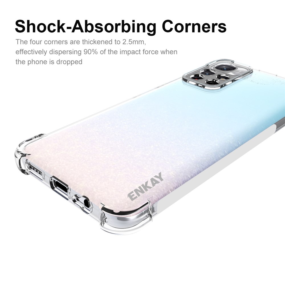 ENKAY Shock-absorbing Corners Non-yellowing Crystal Clear TPU Cover Mobile Phone Shell with Anti-slip Edge for Xiaomi Redmi Note 11 5G/Poco M4 Pro 5G-2