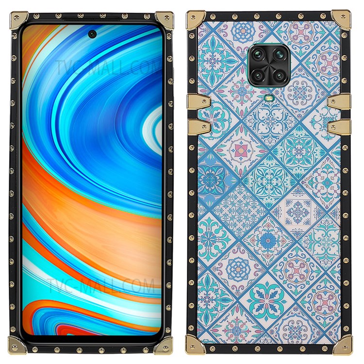 National Style Pattern Printing Glossy Surface Phone Shell Electroplating TPU Protector Cover for Xiaomi Redmi Note 9S/Note 9 Pro/Note 9 Pro Max - Blue and White Porcelain-1