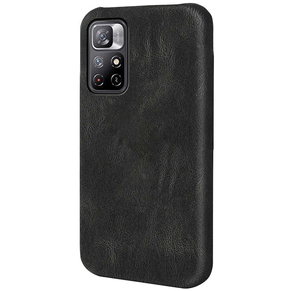 Incomplete Covering PU Leather Coated PC Case Cell Phone Protective Shell for Xiaomi Poco M4 Pro 5G/Redmi Note 11 5G - Black-2
