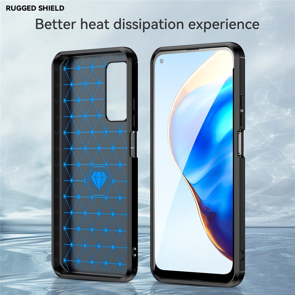 Drop Resistant Carbon Fiber Brushed Texture TPU Back Case Mobile Phone Cover for Xiaomi Mi 10T 5G/10T Pro 5G/Redmi K30S - Black-4