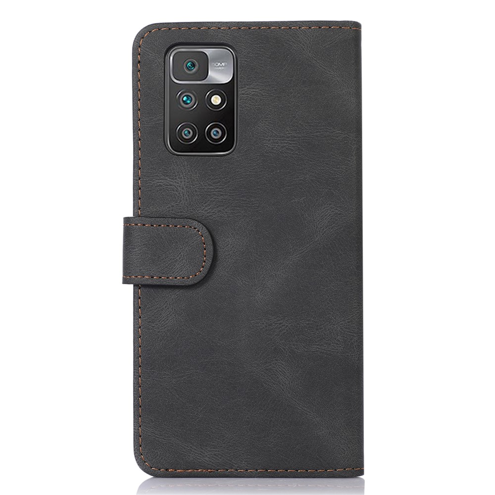 Stitching Design Outer Card Holder PU Leather + TPU Wallet Stand Phone Case Cover for Xiaomi Redmi Note 11 5G/Poco M4 Pro 5G - Black-3