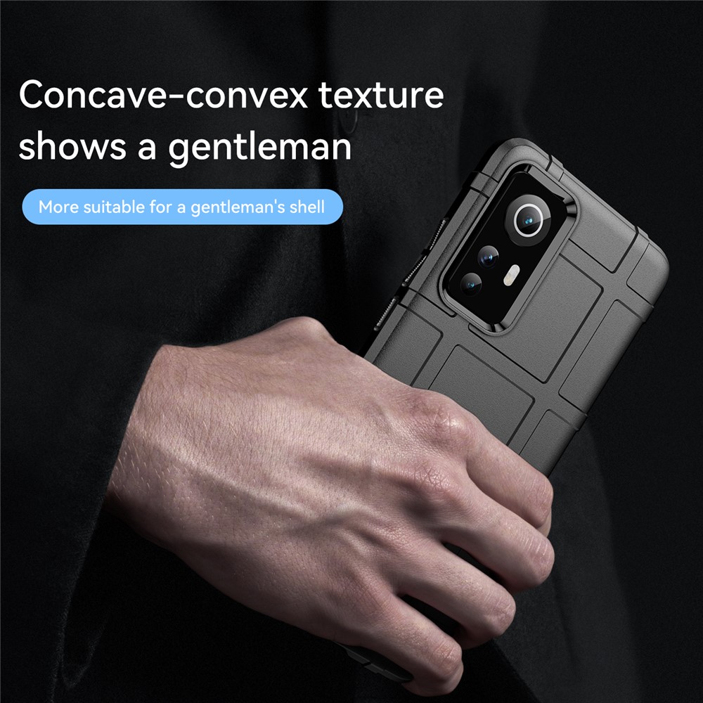 Rugged Square Grid Design Thickened TPU Anti-Scratch Shock Absorption Cover for Xiaomi 12 / 12X - Black-5