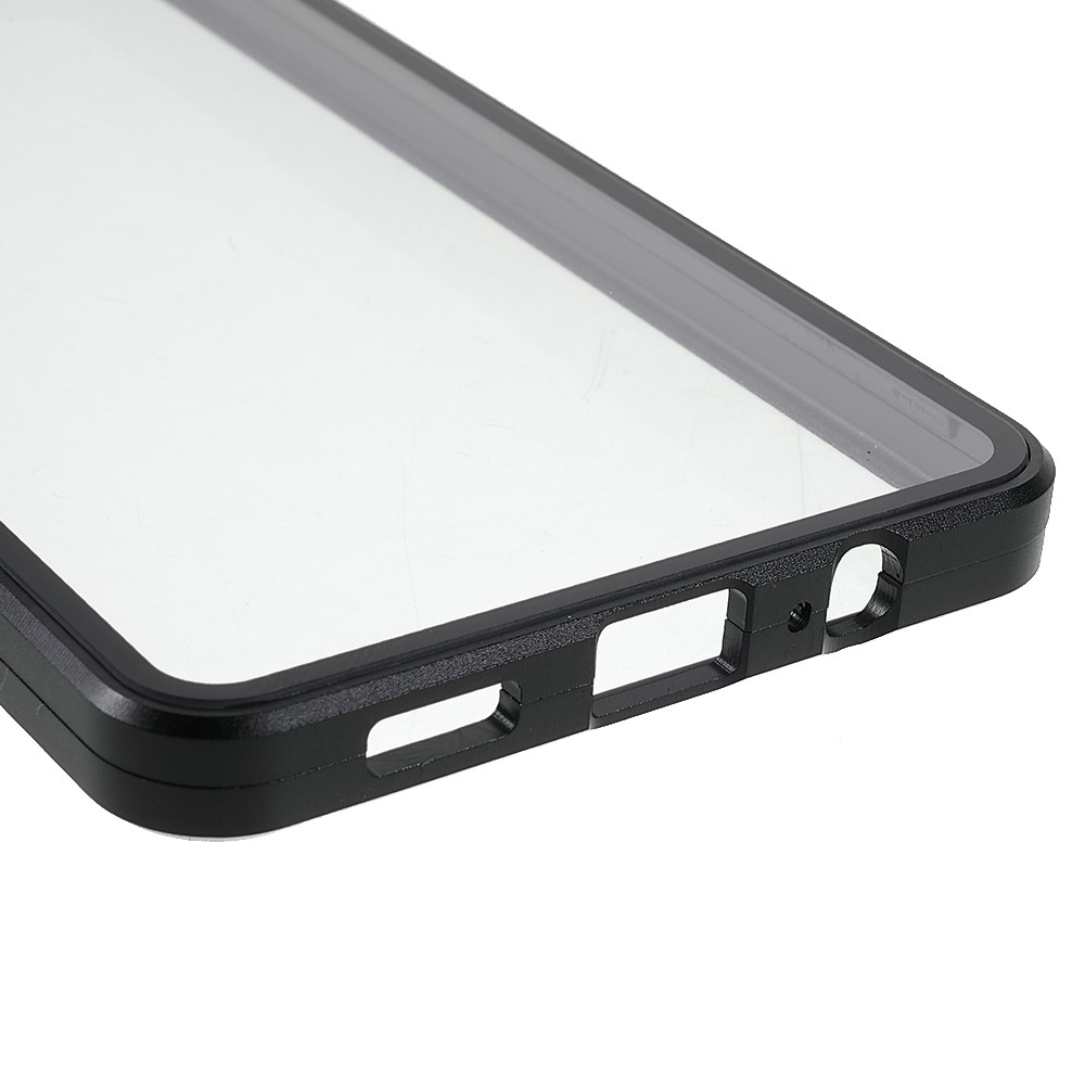 For Xiaomi Redmi Note 11 5G/Poco M4 Pro 5G Metal Bumper + Double-sided Tempered Glass Mobile Cover Magnetic Phone Case - Black-5