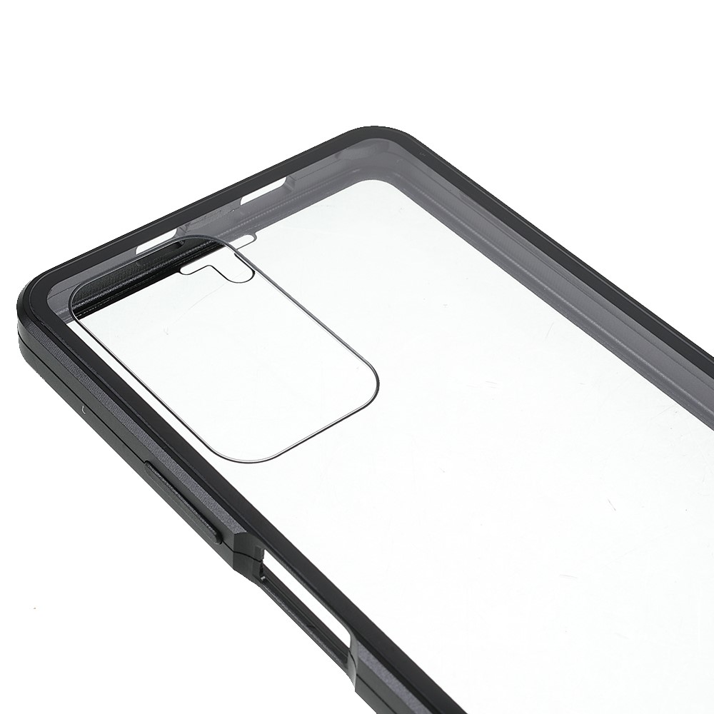 For Xiaomi Redmi Note 11 5G/Poco M4 Pro 5G Metal Bumper + Double-sided Tempered Glass Mobile Cover Magnetic Phone Case - Black-6