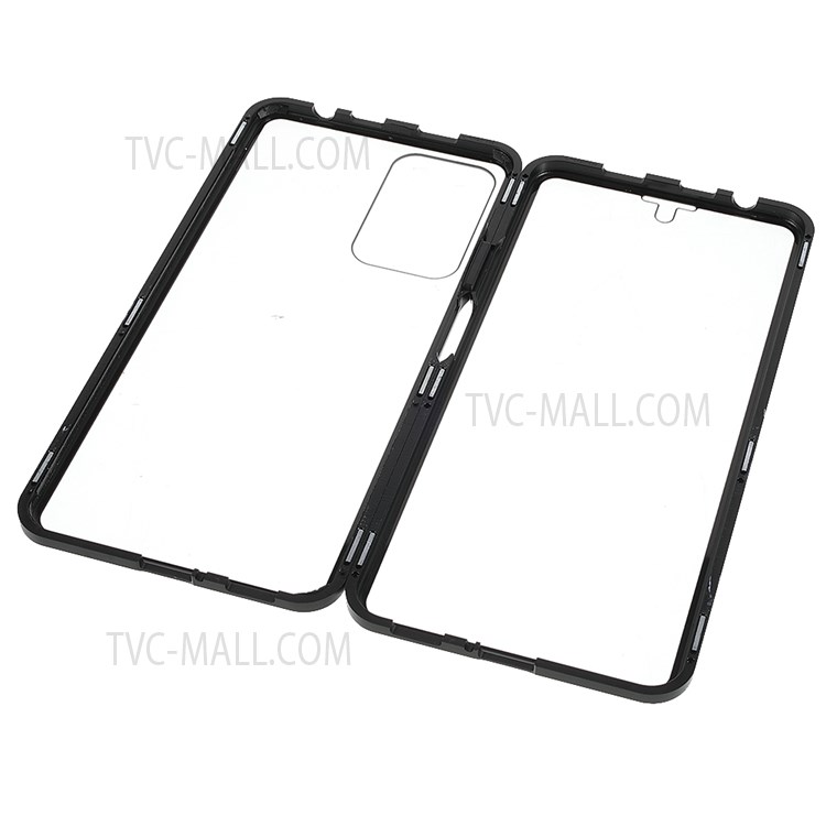For Xiaomi Redmi Note 11 Pro/Note 11 Pro+ 360 Degree Full Cover Phone Case Metal Bumper + Double-sided Tempered Glass Shell with Magnetic Closure - Black-7