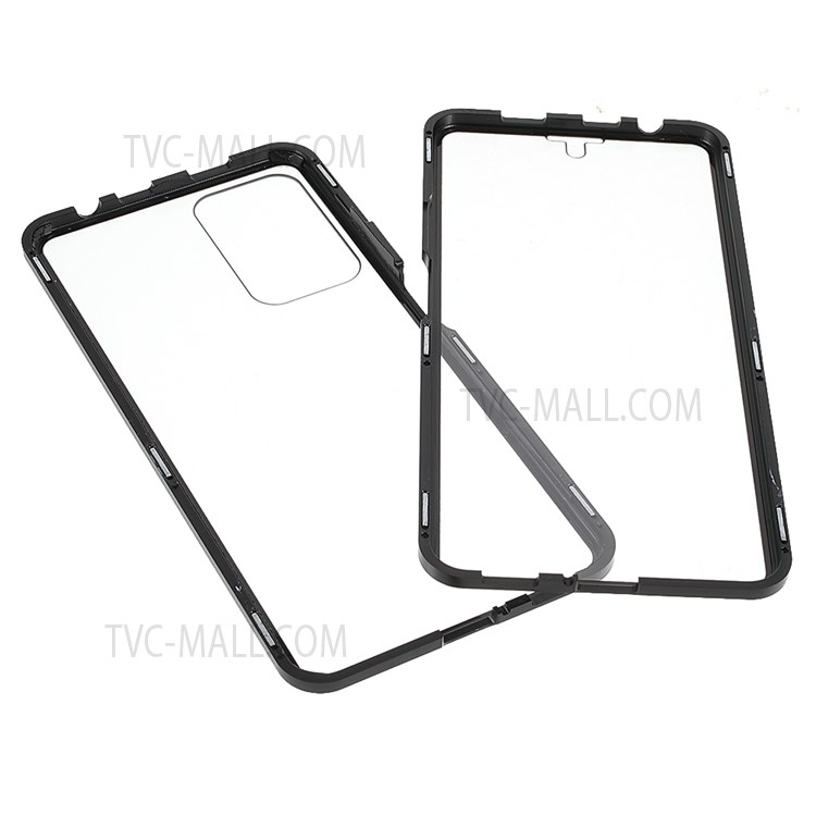 For Xiaomi Redmi Note 11 Pro/Note 11 Pro+ 360 Degree Full Cover Phone Case Metal Bumper + Double-sided Tempered Glass Shell with Magnetic Closure - Black-8