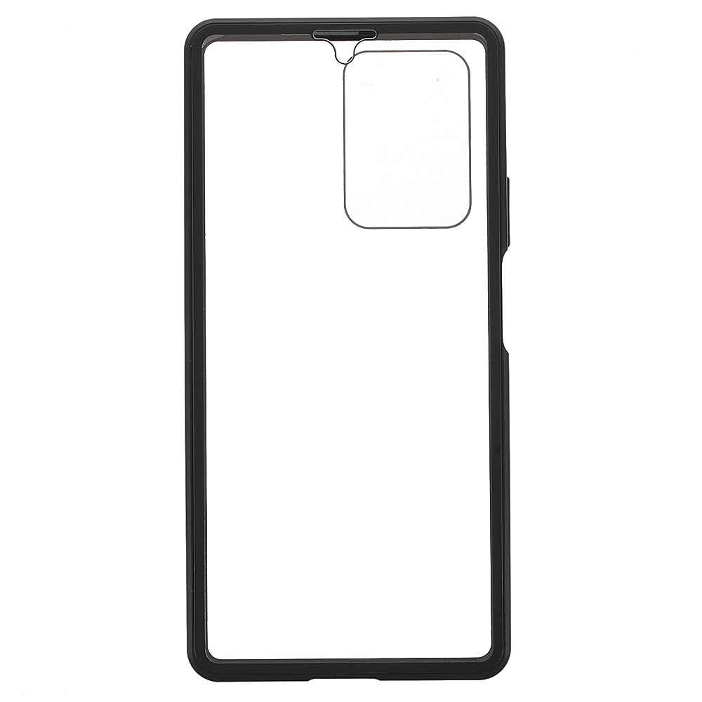 For Xiaomi 11T/11T Pro Magnetic Closure Phone Case Metal Bumper + Double-sided Tempered Glass Cover - Black-3