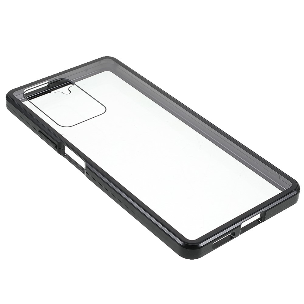 For Xiaomi 11T/11T Pro Magnetic Closure Phone Case Metal Bumper + Double-sided Tempered Glass Cover - Black-4