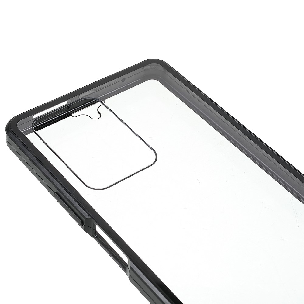 For Xiaomi 11T/11T Pro Magnetic Closure Phone Case Metal Bumper + Double-sided Tempered Glass Cover - Black-6
