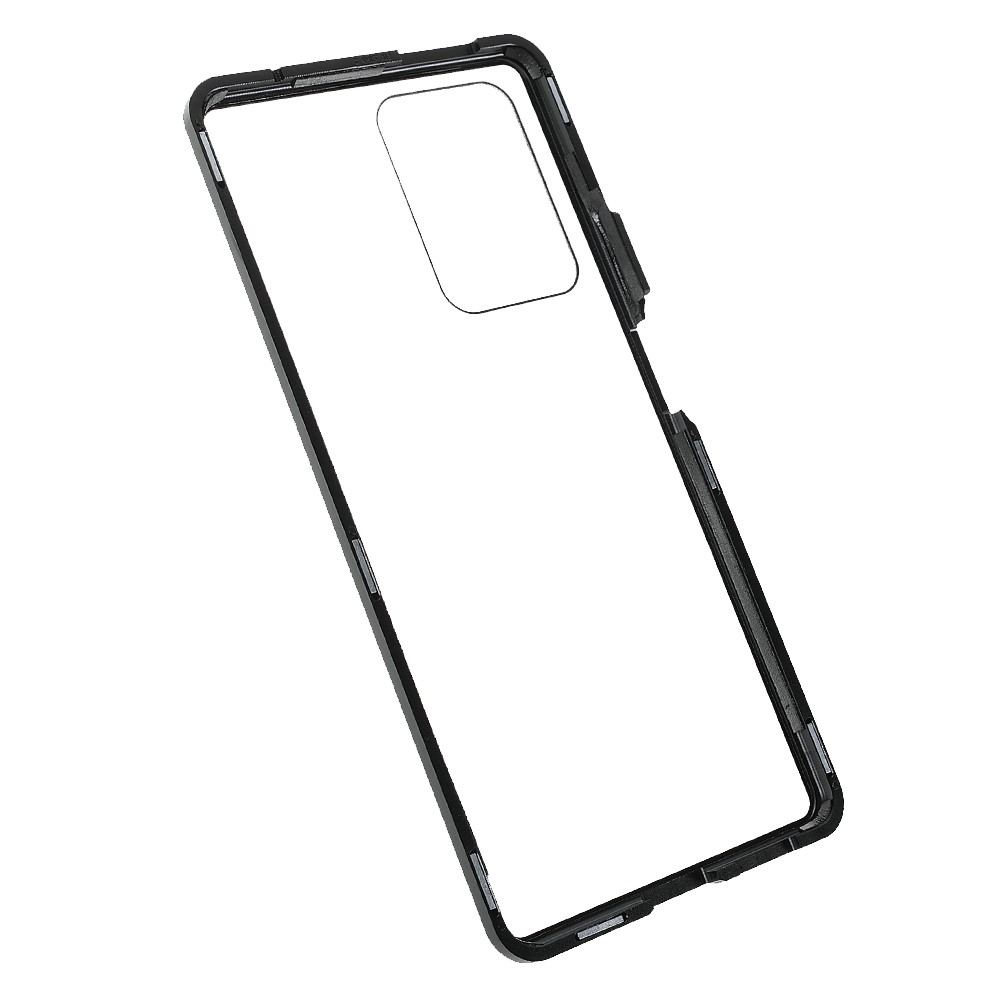 For Xiaomi 11T/11T Pro Magnetic Closure Phone Case Metal Bumper + Double-sided Tempered Glass Cover - Black-9