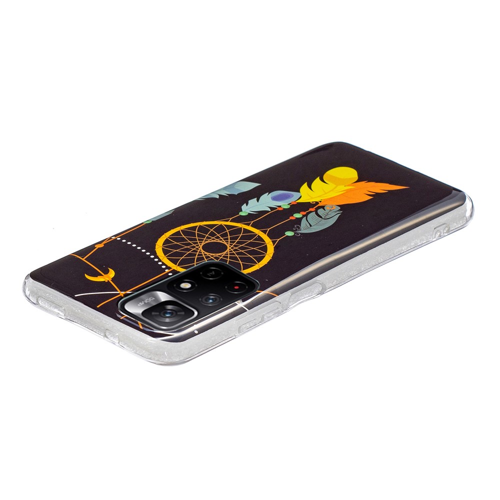 Luminous IMD Mobile Phone TPU Case Protective Cover with Noctilucent Pattern for Xiaomi Redmi Note 11 5G/Poco M4 Pro 5G - Feather/Wind Chime-3
