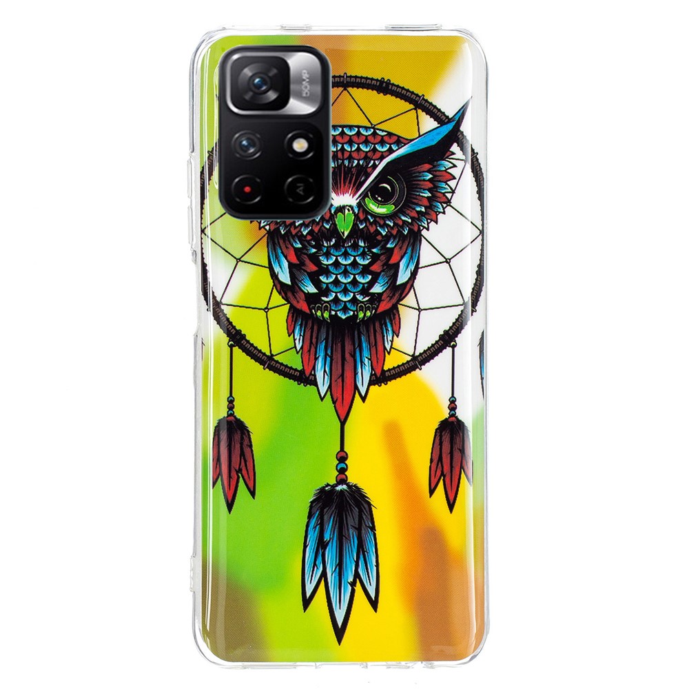 Luminous Noctilucent Pattern Design IMD Soft TPU Case Mobile Phone Cover for Xiaomi Redmi Note 11 Pro 5G/Note 11 Pro+ 5G - Owl/Dreamcatcher-2