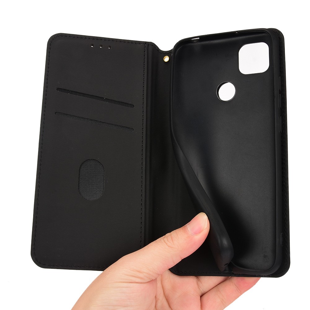 Shockproof Rhombus Pattern Imprinted Cell Phone Case PU Leather + TPU Protective Cover with Stand Wallet for Xiaomi Redmi 9C NFC / Xiaomi Redmi 9C - Black-9