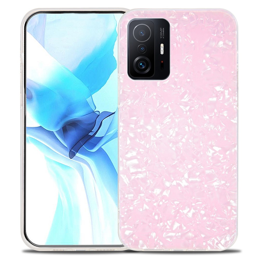 IPAKY Ultra-Thin IMD Acrylic Rear Panel + Soft TPU Shockproof Anti-Scratch Phone Case for Xiaomi 11T / 11T Pro - Pink-1