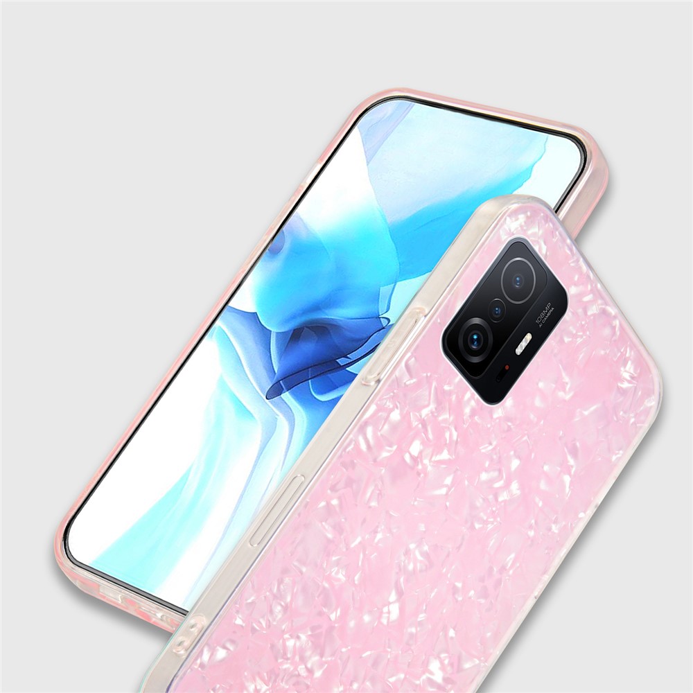 IPAKY Ultra-Thin IMD Acrylic Rear Panel + Soft TPU Shockproof Anti-Scratch Phone Case for Xiaomi 11T / 11T Pro - Pink-2