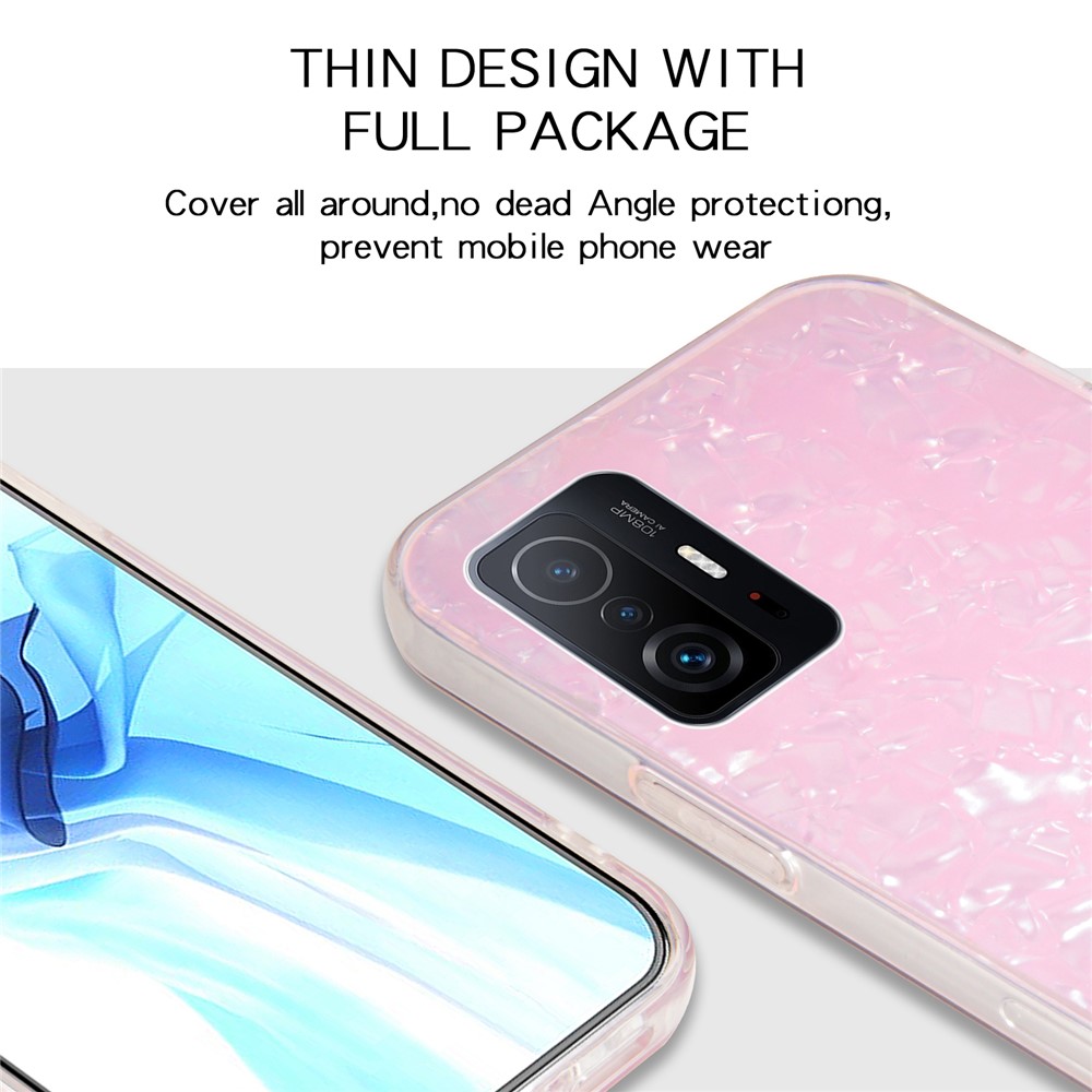IPAKY Ultra-Thin IMD Acrylic Rear Panel + Soft TPU Shockproof Anti-Scratch Phone Case for Xiaomi 11T / 11T Pro - Pink-5