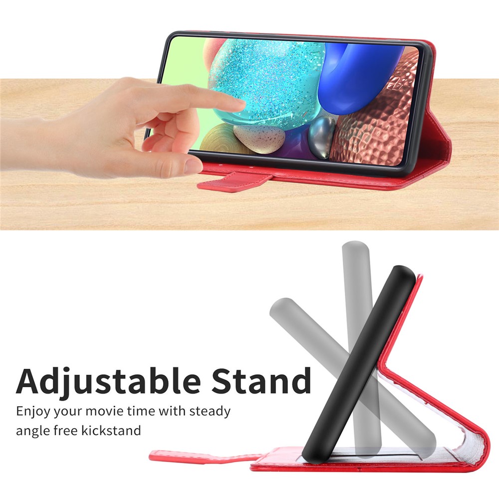 Y-Shaped Lines Imprinting PU Leather + Soft TPU Inner Shell Phone Cover with Wallet Stand for Xiaomi 12X / Xiaomi 12 - Red-9
