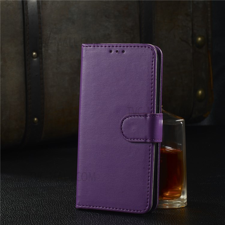 Solid Color Magnetic Closure Flip Leather Protective Wallet Shell Horizontal Stand Case for Xiaomi Redmi Note 11 Pro+/11 Pro - Purple-7